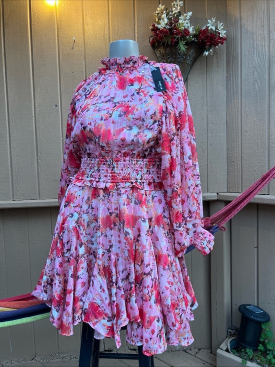 Beulah Dresses & Skirts - NWT Ruffle Skirt Cocktail Dress by Beulah Style Size L balloon sleeves